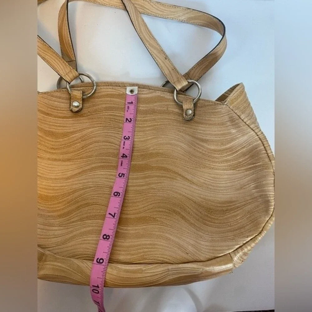 Abaco Paris Textured Tan Oval Shoulder Bag